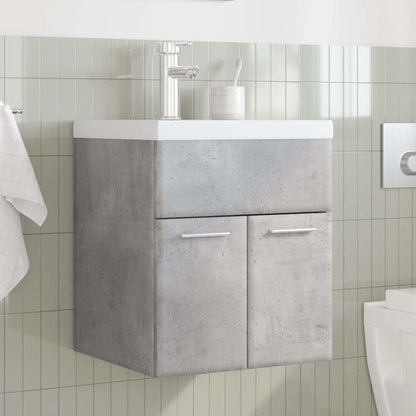 vidaXL Ensemble de meubles de salle de bain 2 pcs Gris béton Bois d'ingénierie