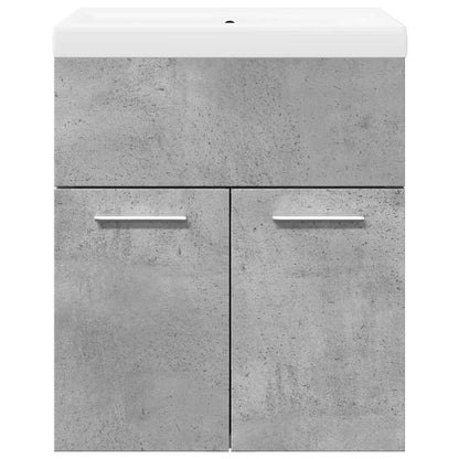 vidaXL Ensemble de meubles de salle de bain 2 pcs Gris béton Bois d'ingénierie