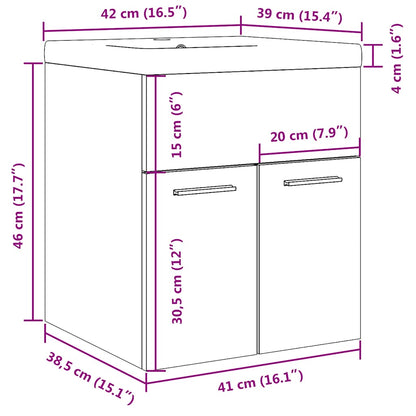 vidaXL Ensemble de meubles de salle de bain 2 pcs Gris béton Bois d'ingénierie