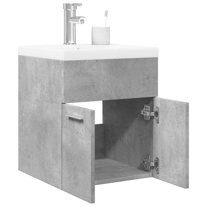 vidaXL Ensemble de meubles de salle de bain 2 pcs Gris béton Bois d'ingénierie