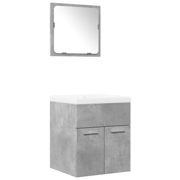 vidaXL Ensemble de meubles de salle de bain 3 pcs Gris béton Bois d'ingénierie