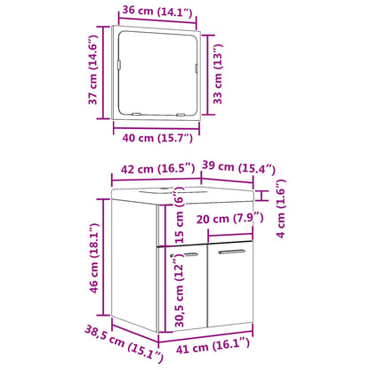 vidaXL Ensemble de meubles de salle de bain 3 pcs Gris béton Bois d'ingénierie