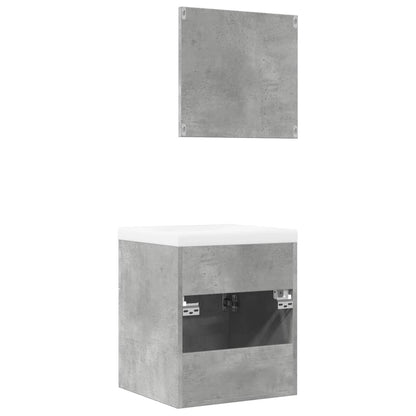 vidaXL Ensemble de meubles de salle de bain 3 pcs Gris béton Bois d'ingénierie