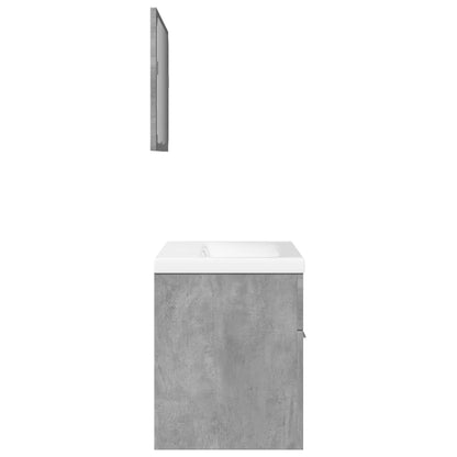vidaXL 3-tlg. Badmöbel-Set Betongrau Holzwerkstoff
