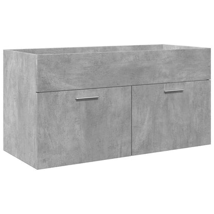 vidaXL 3-tlg. Badmöbel-Set Betongrau Holzwerkstoff