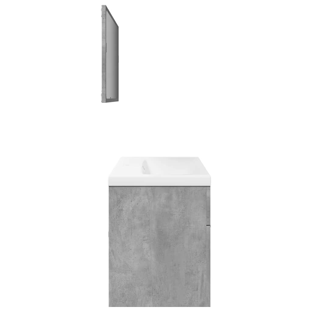 vidaXL 3-tlg. Badmöbel-Set Betongrau Holzwerkstoff