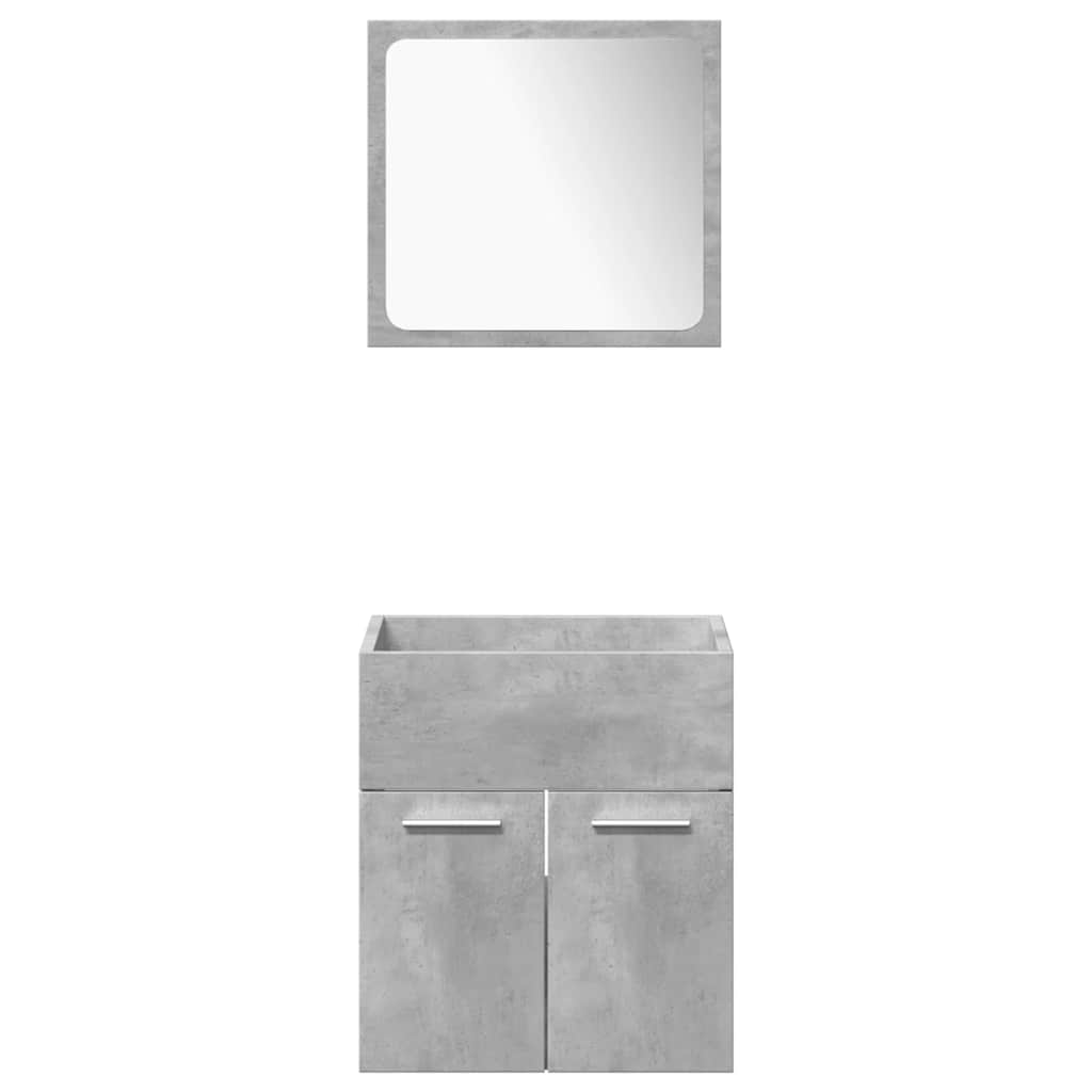 vidaXL 4-tlg. Badmöbel-Set Betongrau Holzwerkstoff