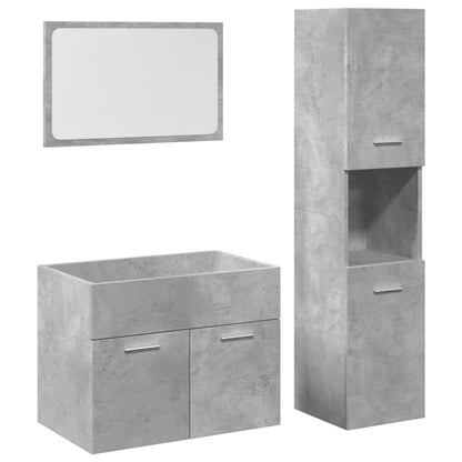 vidaXL Ensemble de meubles de salle de bain 3 pcs Gris béton Bois d'ingénierie