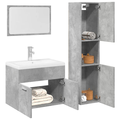 vidaXL Ensemble de meubles de salle de bain 3 pcs Gris béton Bois d'ingénierie