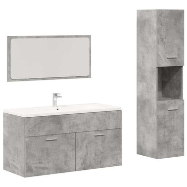 vidaXL Ensemble de meubles de salle de bain 3 pcs Gris béton Bois d'ingénierie