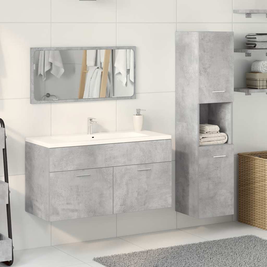 vidaXL Ensemble de meubles de salle de bain 3 pcs Gris béton Bois d'ingénierie