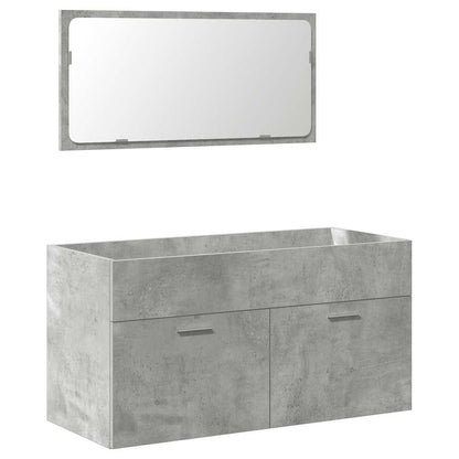 vidaXL Ensemble de meubles de salle de bain 3 pcs Gris béton Bois d'ingénierie