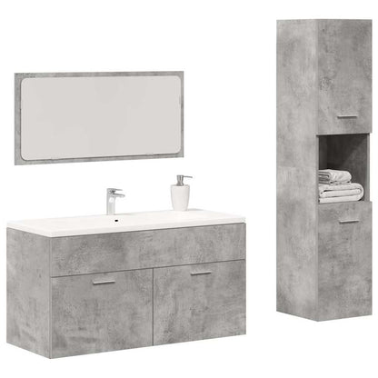 vidaXL Ensemble de meubles de salle de bain 3 pcs Gris béton Bois d'ingénierie
