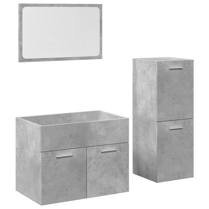 vidaXL Ensemble de meubles de salle de bain 3 pcs Gris béton Bois d'ingénierie