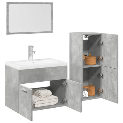 vidaXL Ensemble de meubles de salle de bain 3 pcs Gris béton Bois d'ingénierie