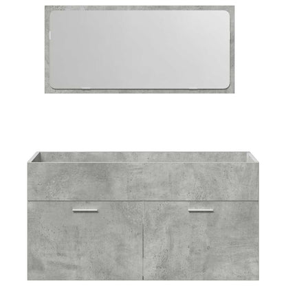 vidaXL 3-tlg. Badmöbel-Set Betongrau Holzwerkstoff