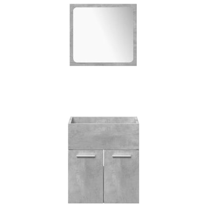 vidaXL 4-tlg. Badmöbel-Set Betongrau Holzwerkstoff