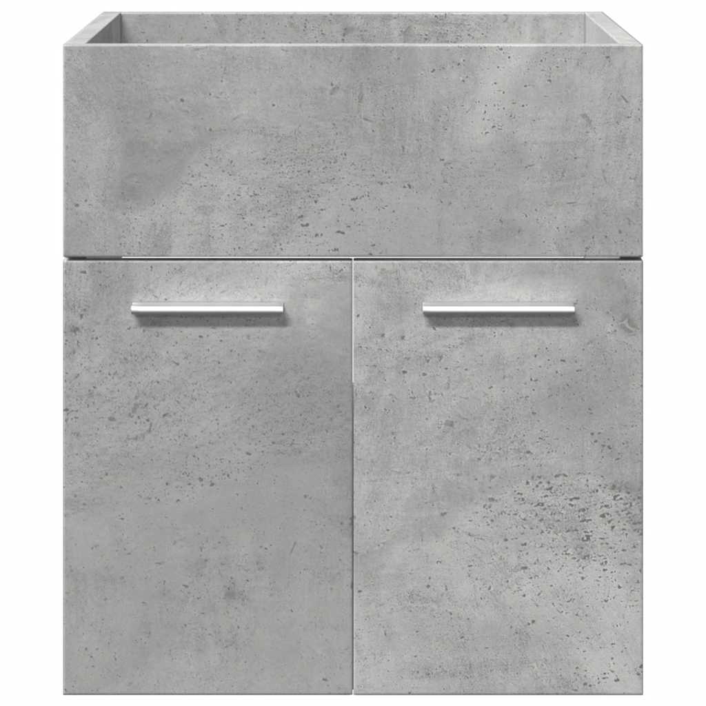 vidaXL Ensemble de meubles de salle de bain 4 pcs Bois d'ingénierie Gris béton
