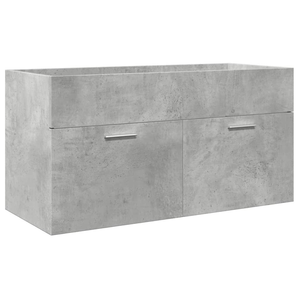 vidaXL Ensemble de meubles de salle de bain 4 pcs Bois d'ingénierie Gris béton