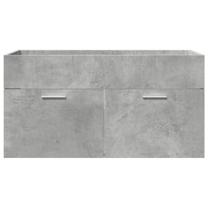 vidaXL 4-tlg. Badmöbel-Set Betongrau Holzwerkstoff