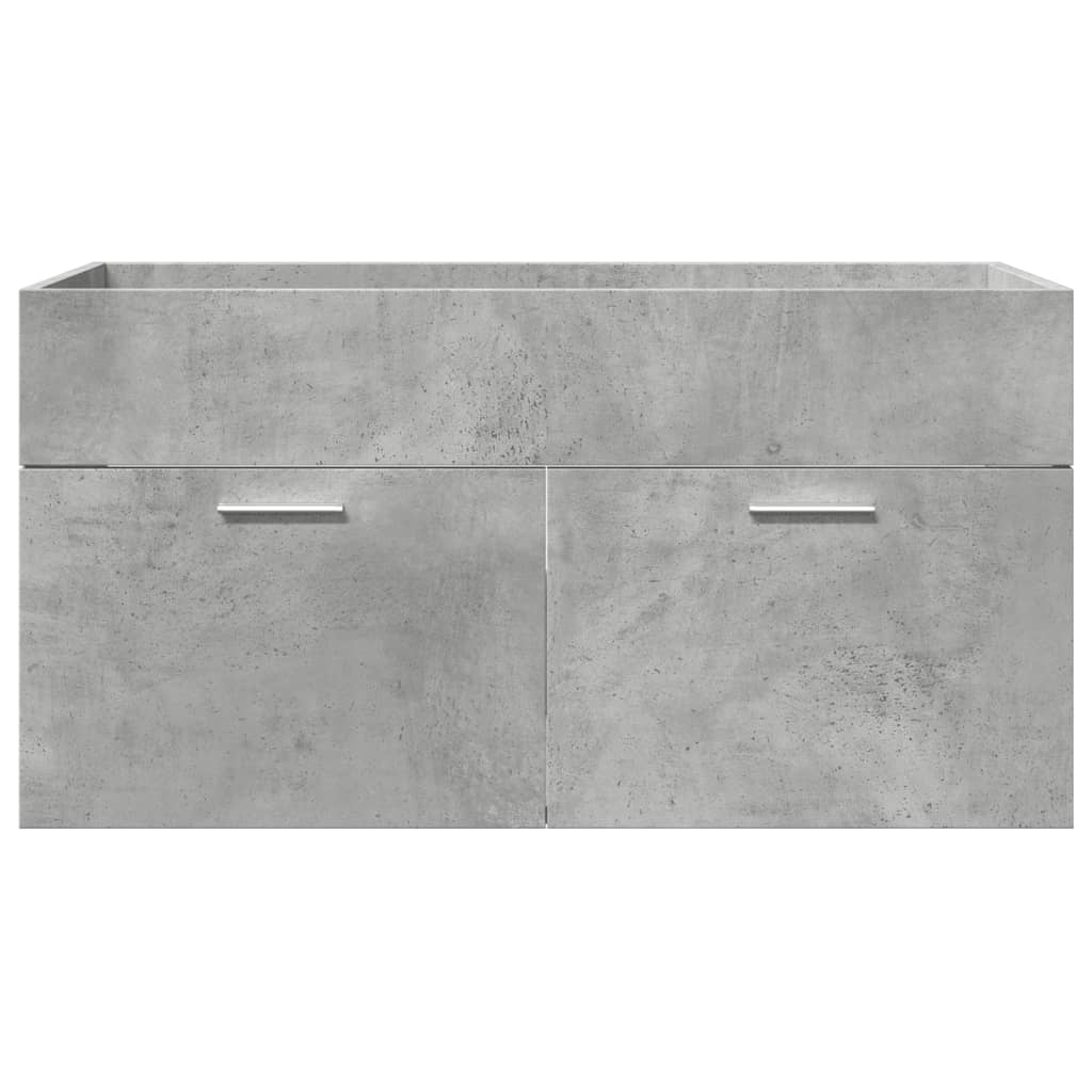 vidaXL 5-tlg. Badmöbel-Set Betongrau Holzwerkstoff