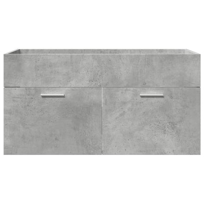 vidaXL 5-tlg. Badmöbel-Set Betongrau Holzwerkstoff