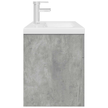 vidaXL Waschbeckenunterschrank mit Einbaubecken Wasserhahn Betongrau