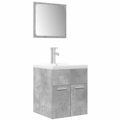 vidaXL Ensemble de meubles de salle de bain 3 pcs Gris béton Bois d'ingénierie