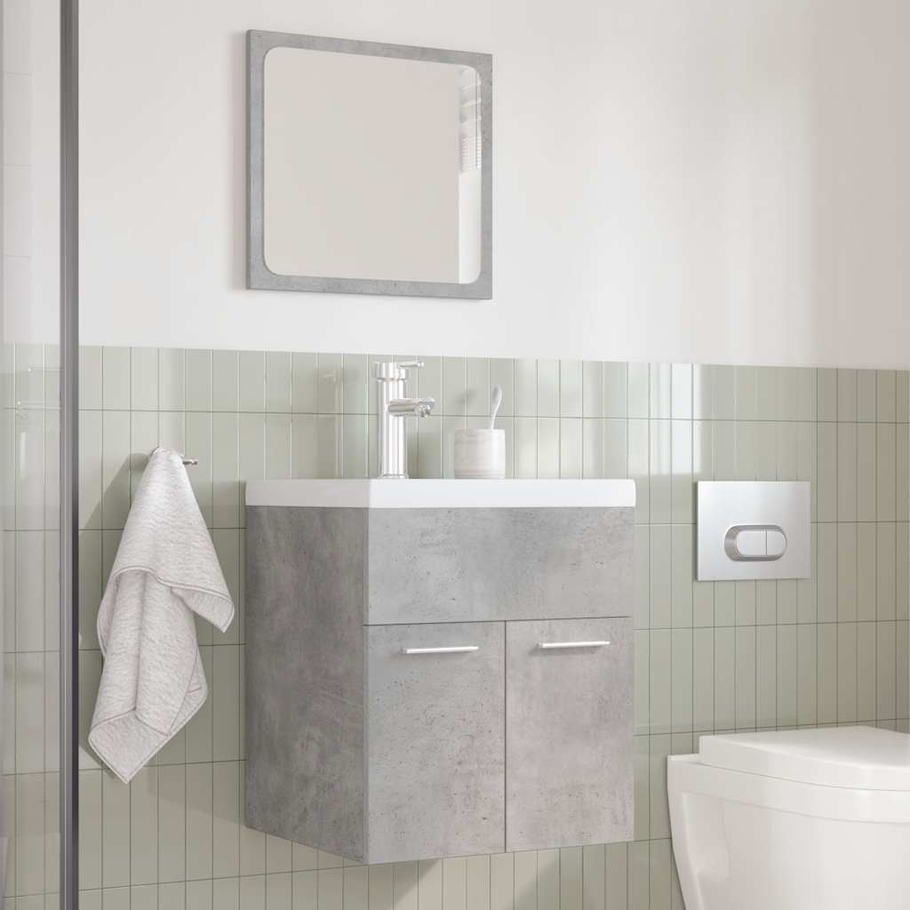 vidaXL Ensemble de meubles de salle de bain 3 pcs Gris béton Bois d'ingénierie