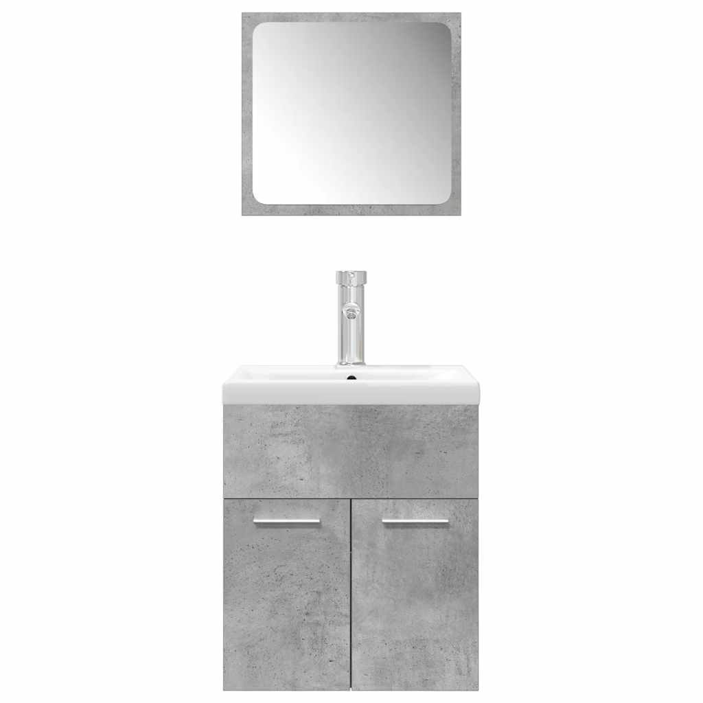 vidaXL Ensemble de meubles de salle de bain 3 pcs Gris béton Bois d'ingénierie