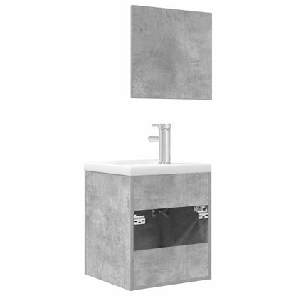 vidaXL Ensemble de meubles de salle de bain 3 pcs Gris béton Bois d'ingénierie