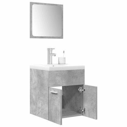 vidaXL Ensemble de meubles de salle de bain 3 pcs Gris béton Bois d'ingénierie
