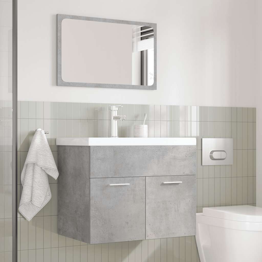vidaXL Ensemble de meubles de salle de bain 3 pcs Gris béton Bois d'ingénierie