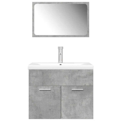 vidaXL Ensemble de meubles de salle de bain 3 pcs Gris béton Bois d'ingénierie