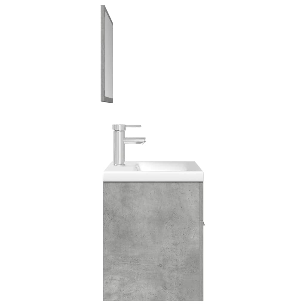 vidaXL Ensemble de meubles de salle de bain 3 pcs Gris béton Bois d'ingénierie