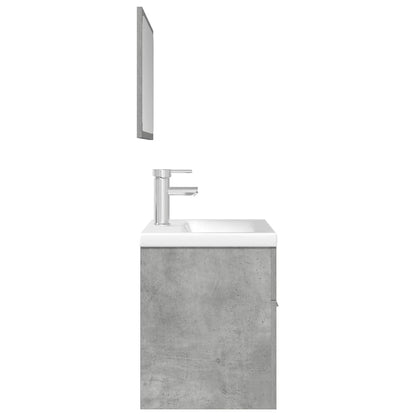 vidaXL Ensemble de meubles de salle de bain 3 pcs Gris béton Bois d'ingénierie