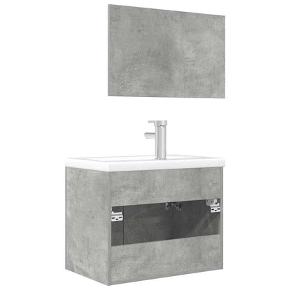 vidaXL Ensemble de meubles de salle de bain 3 pcs Gris béton Bois d'ingénierie
