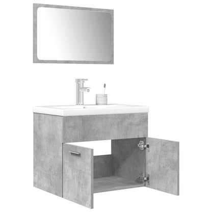 vidaXL Ensemble de meubles de salle de bain 3 pcs Gris béton Bois d'ingénierie