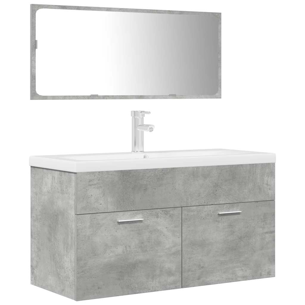 vidaXL Ensemble de meubles de salle de bain 3 pcs Gris béton Bois d'ingénierie