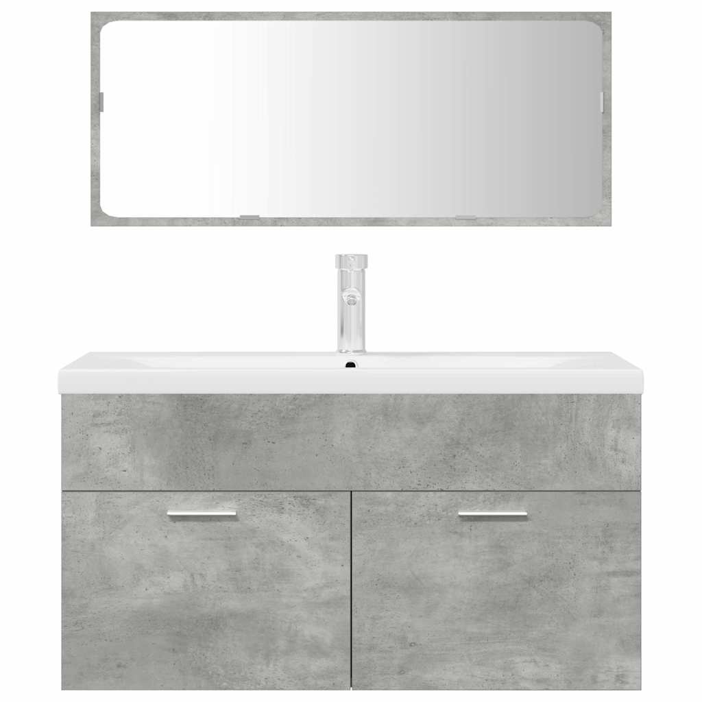 vidaXL Ensemble de meubles de salle de bain 3 pcs Gris béton Bois d'ingénierie