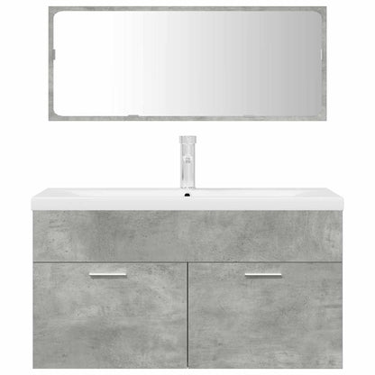 vidaXL Ensemble de meubles de salle de bain 3 pcs Gris béton Bois d'ingénierie