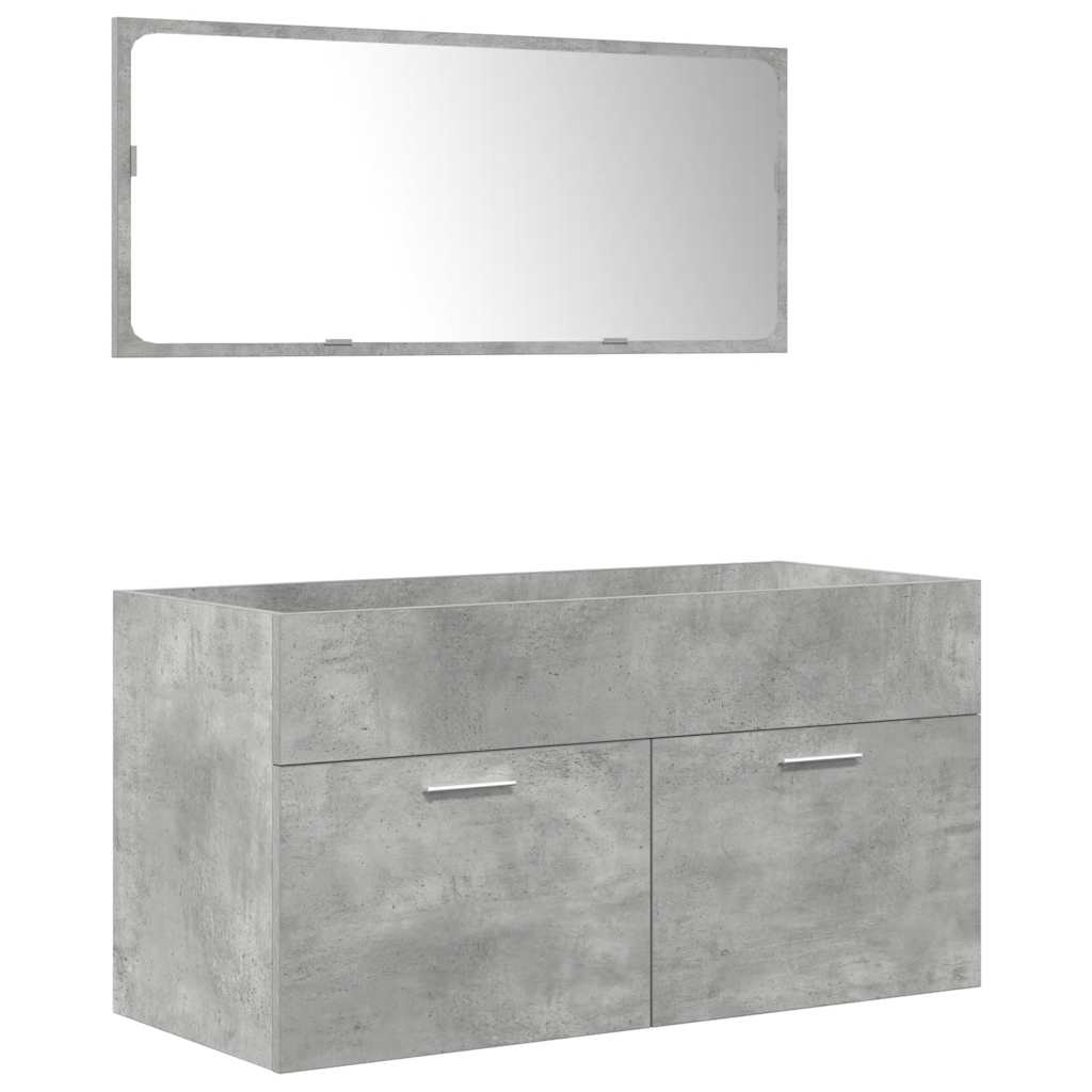 vidaXL Ensemble de meubles de salle de bain 3 pcs Gris béton Bois d'ingénierie