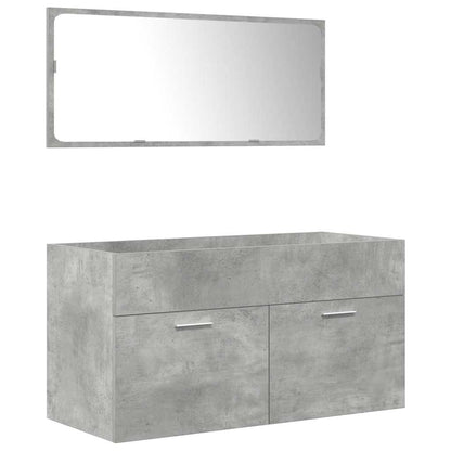 vidaXL Ensemble de meubles de salle de bain 3 pcs Gris béton Bois d'ingénierie