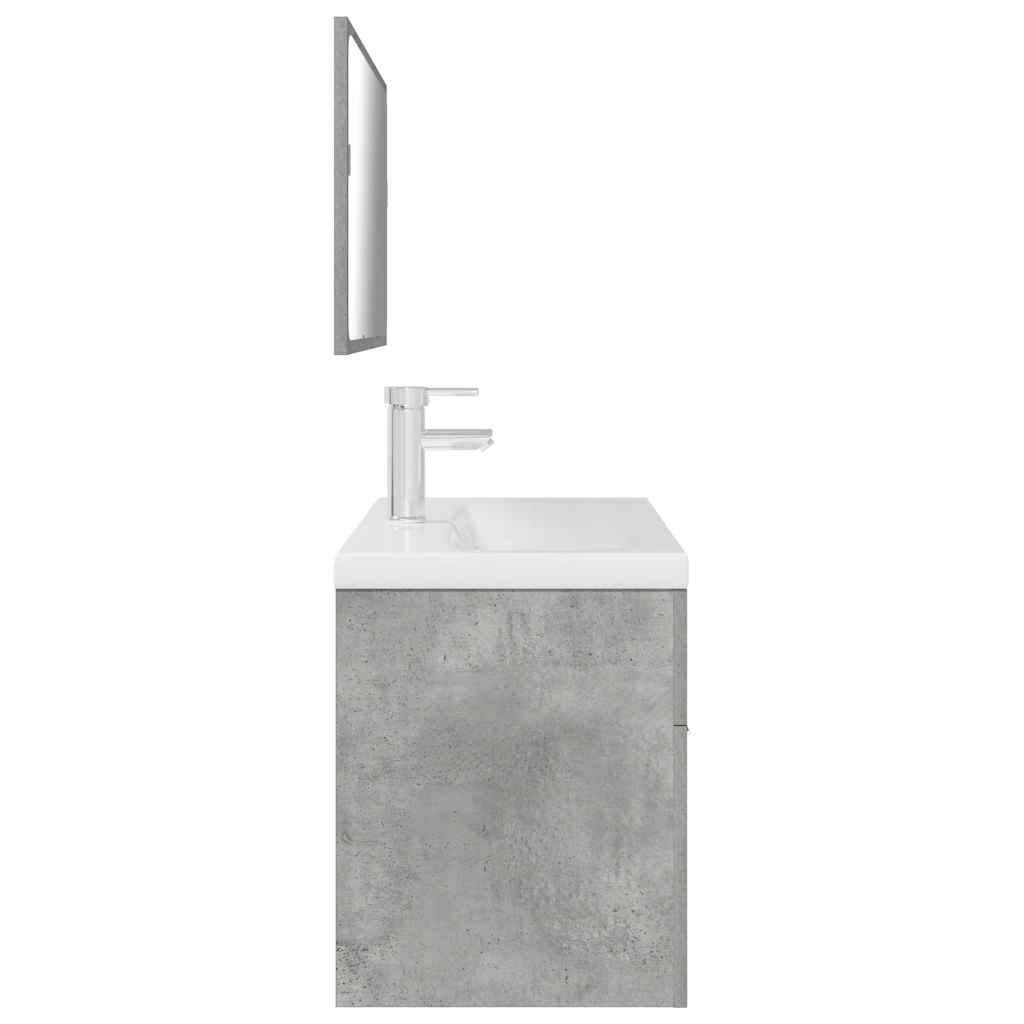 vidaXL Ensemble de meubles de salle de bain 3 pcs Gris béton Bois d'ingénierie