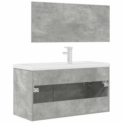 vidaXL Ensemble de meubles de salle de bain 3 pcs Gris béton Bois d'ingénierie