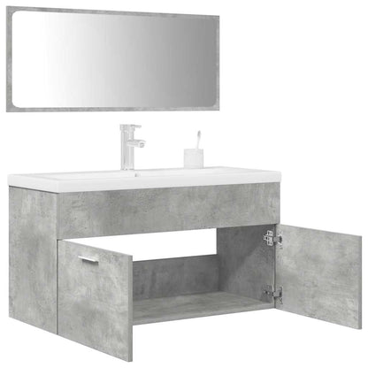 vidaXL Ensemble de meubles de salle de bain 3 pcs Gris béton Bois d'ingénierie