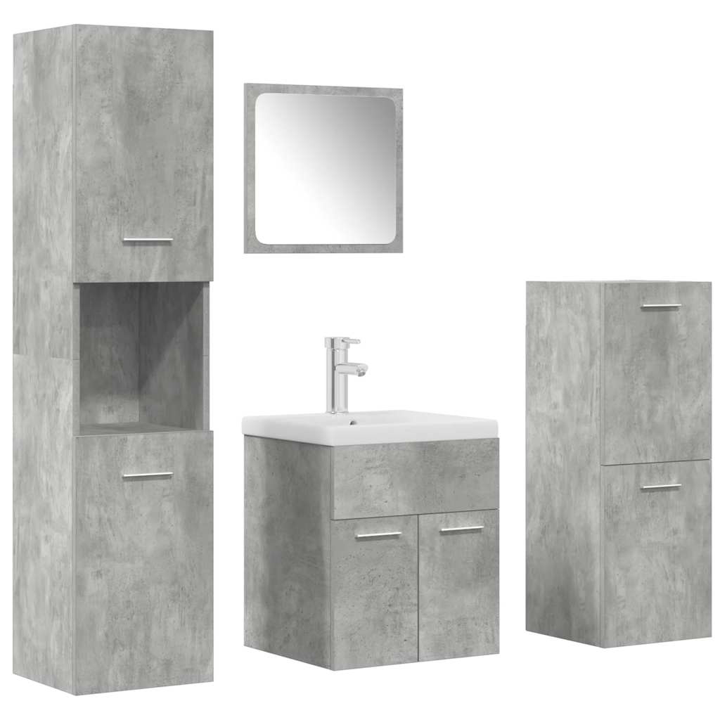 vidaXL Ensemble de meubles de salle de bain 5 pcs Gris béton Bois d'ingénierie