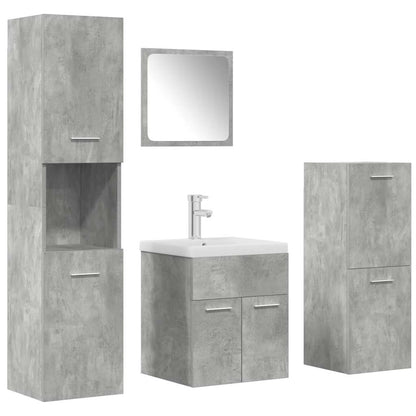 vidaXL Ensemble de meubles de salle de bain 5 pcs Gris béton Bois d'ingénierie