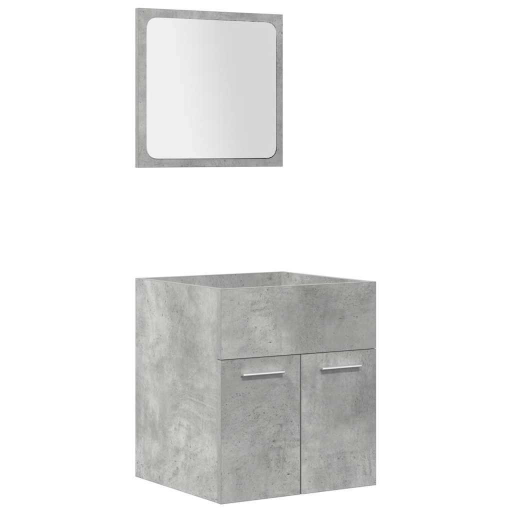 vidaXL Ensemble de meubles de salle de bain 5 pcs Gris béton Bois d'ingénierie