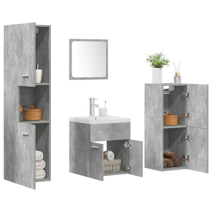 vidaXL Ensemble de meubles de salle de bain 5 pcs Gris béton Bois d'ingénierie